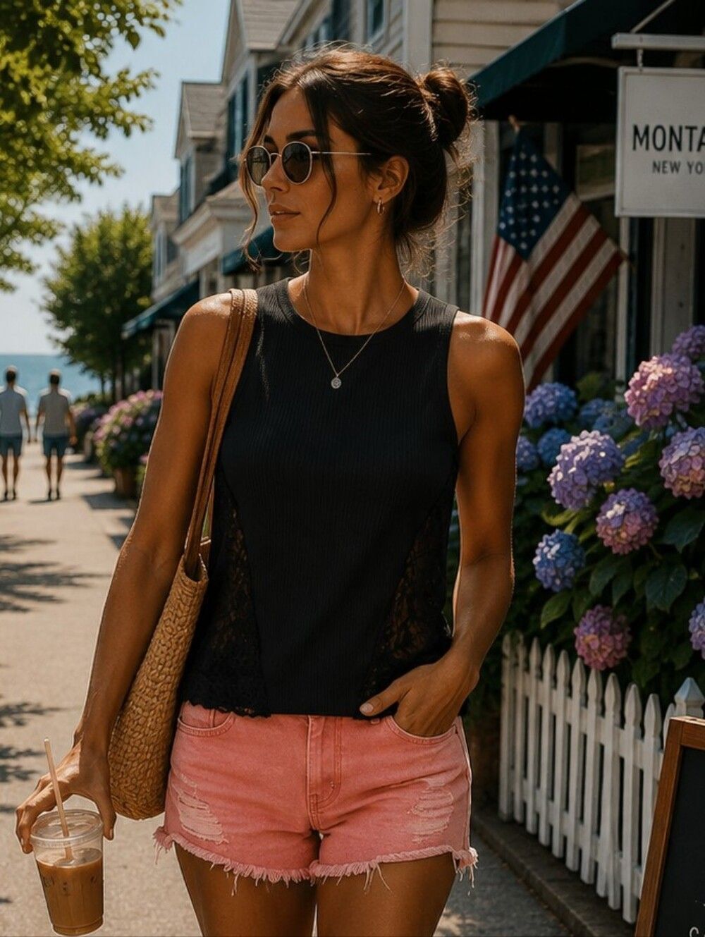 Banana Republic Black Semi Crop Blouse